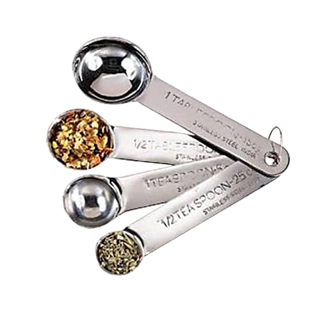 American Metalcraft Measuring Spoon Set, Silver