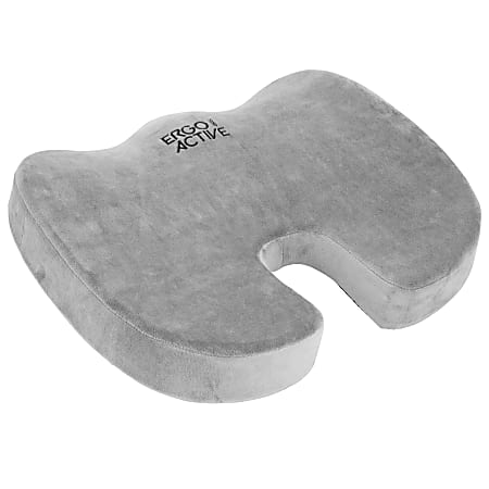 Mount-It! ErgoActive Memory Foam Seat Cushion, Foam, 13-13/16”H x 17-3/4”W x 3”D, Gray