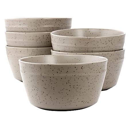 Bee and Willow Milbrook 6-Piece Stoneware Bowl Set, 6”, Mocha