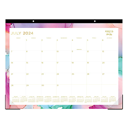 2024-2025 Blue Sky Planning Monthly Desk Pad Calendar, 22” x 17”, Multicolor Smoke, July 2024 To June 2025, 148668-A25