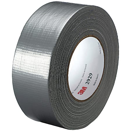 3M™ 2929 Duct Tape, 3" Core, 2" x 150', Silver, Case Of 24