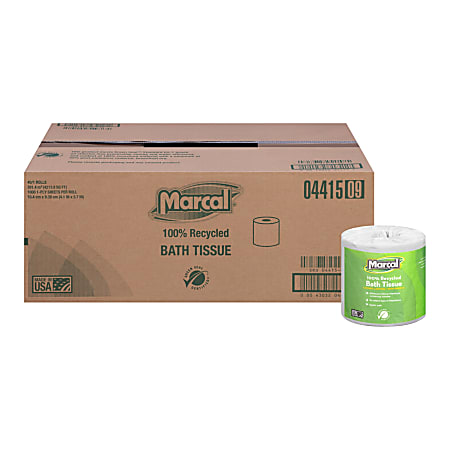 Marcal® Small Steps® 1-Ply Toilet Paper, 100% Recycled, 1000 Sheets Per Roll, Pack Of 40 Rolls