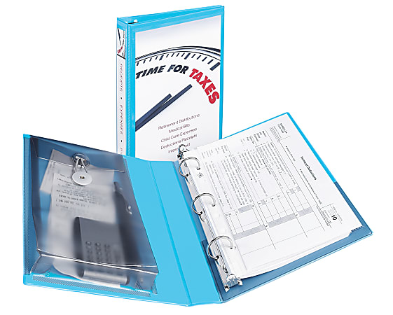 Avery® 5-1/2" x 8-1/2" Mini Durable View Protect & Store™ Binder, 1" Round Rings, Aqua, 1 Mini Binder