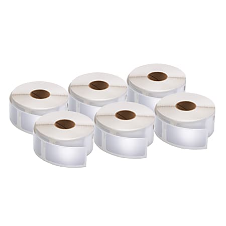 DYMO® Multipurpose Labels For LabelWriter® Label Printers, 1" x 2 1/8", White, 500 Labels Per Roll, Pack Of 6 Rolls