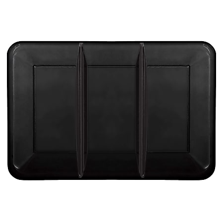 Amscan Plastic Rectangular Sectional Trays, 9" x 14-1/4", Black, Pack Of 5 Trays