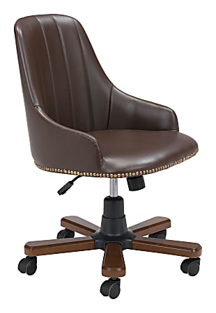 Zuo Modern Gables Ergonomic Fabric High-Back Office Chair, Brown