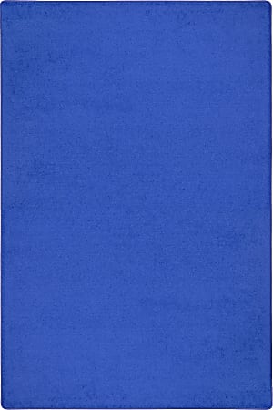 Joy Carpets Kid Essentials Solid Color Rectangle Area Rug, Endurance, 4' x 6', Royal Blue