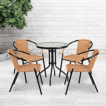 Flash Furniture Rattan Indoor/Outdoor Restaurant Stack Chairs,