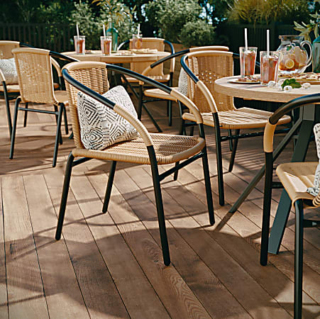 Flash Furniture Rattan IndoorOutdoor Restaurant Stack Chairs