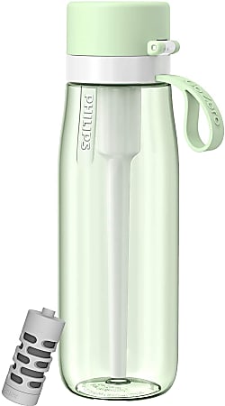 Philips GoZero Everyday Tritan Water Bottle With Filter, 22 Oz, Green