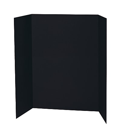 Pacon® 80% Recycled Single-Walled Tri-Fold Presentation Boards, 48" x 36", Black, Carton Of 24