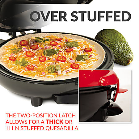 Taco Tuesday 6 Wedge Electric Quesadilla Maker With Extra Stuffing Latch 5  x 9 12 x 11 Red - Office Depot