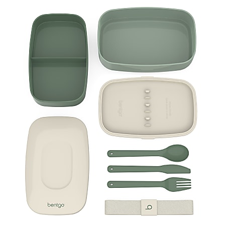 Bentgo Classic All In One Lunch Box Container 3 1316 H x 4 34 W x 7 18 D  Khaki Green - Office Depot