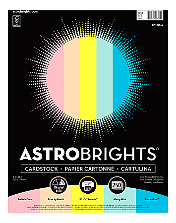 Paper weight chart -  Astrobright  cardstock is 65#