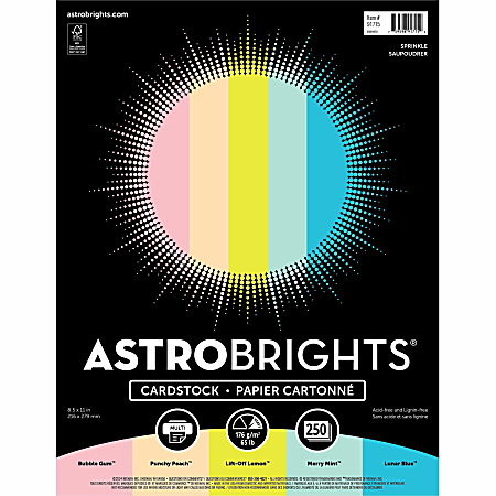 Astrobrights Color Card Stock Letter Size 65 Lb Assorted Colors