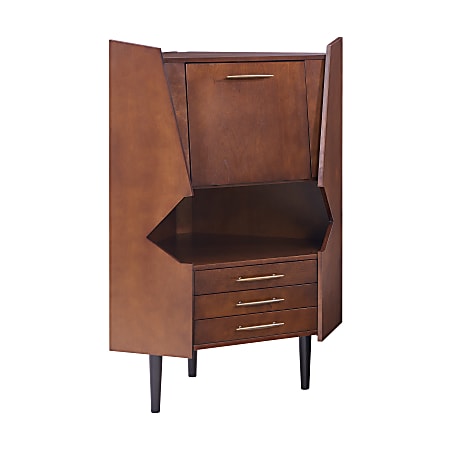SEI Furniture Larson Bar Cabinet, 49"H x 35"W x 25"D, Dark Tobacco