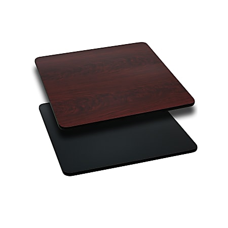 Flash Furniture Square Table Top With Reversible Laminate Top, 24"D, Black/Mahogany