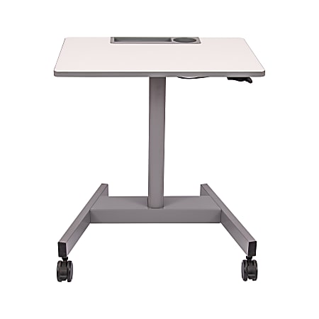 Luxor Pneumatic Adjustable Sit/Stand Student Desk, White