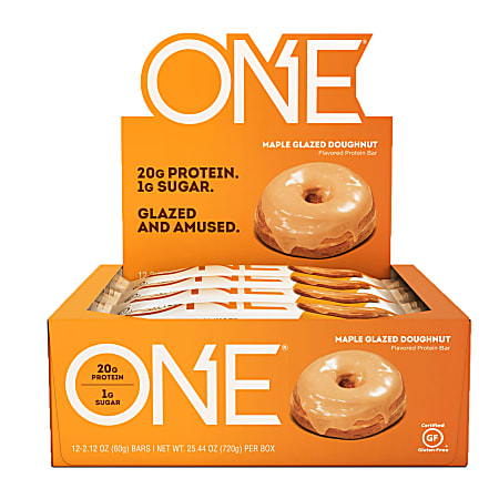 ONE Maple Glazed Doughnut Protein Bars, 2.12 Oz, Box Of 12 Bars