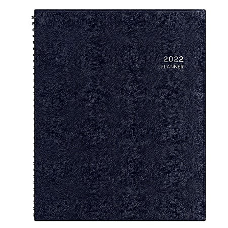 Blue Sky™ Aligned Weekly/Monthly Planner, 8-1/4" x 11", Navy, January To December 2022, 123847