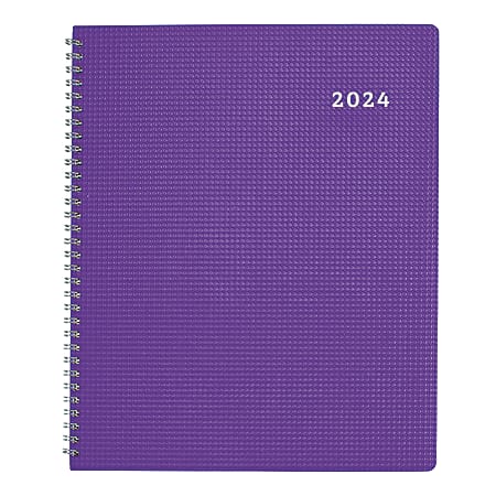 2024 Brownline DuraFlex 12 Months Weekly/Monthly Appointment Planner, 11" x 8.5", 50% Recycled, Purple, 2024 , CB950V.PUR