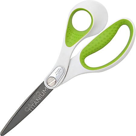 Westcott 8 inch Glide Carbo Titanium Scissors with Straight Handle, Green