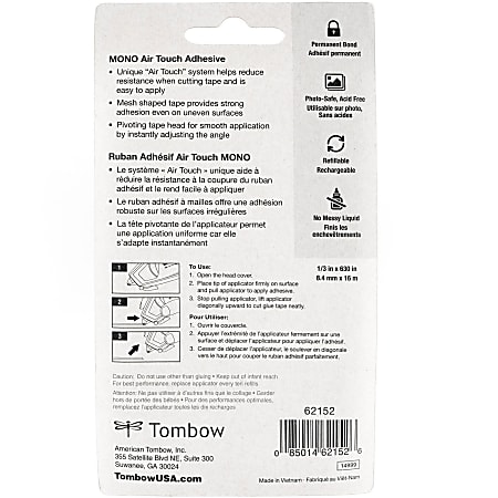 Tombow Mono Permanent Adhesive Applicator 1 Each Clear - Office Depot