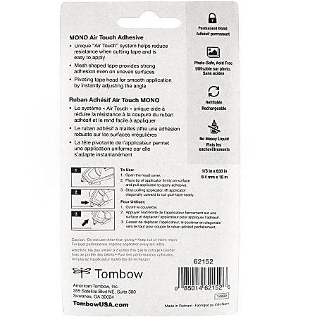Tombow Mono Air Touch Power Net Tape Dispenser - 17.50 yd Length x 0.33 Tombow Mono Air Touch Power Net Tape Dispenser - 17.50 yd Length x 0.33