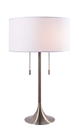 Kenroy Home Stowe Table Lamp 30 H White ShadeAntique Brass Base ...