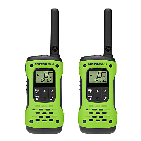 Motorola Solutions Talkabout 35 Mi. Waterproof 2-Way Radios, 7.8"H x 2.4"W x 1.5"D, Green, T600, Pack Of 2 Radios