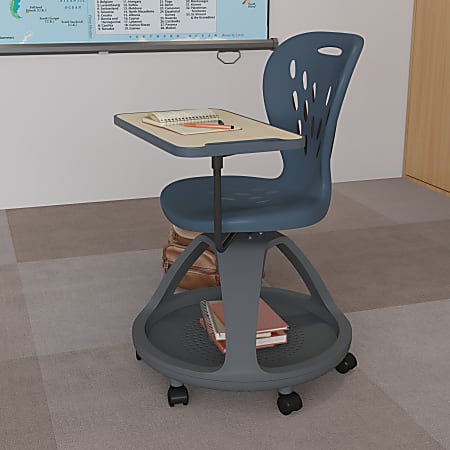 Flash Furniture Mobile Desk Chair, Dark Gray