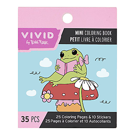 Brea Reese Mini Coloring Book, Frog, 25 Sheets, 3" x 3", Total Qty 1