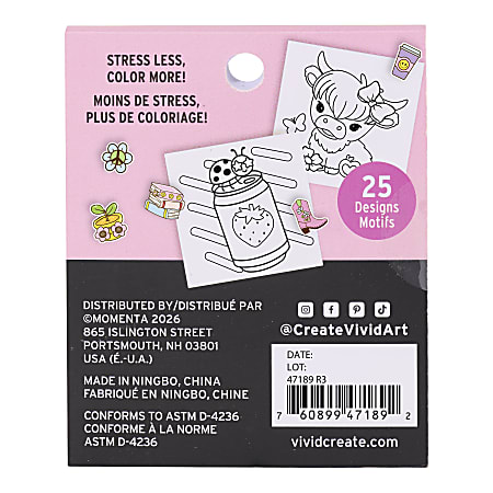 Brea Reese Mini Coloring Book Frog 25 Sheets 3 x 3 Total Qty 1 - Office ...
