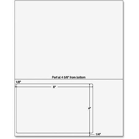 Sparco Laser SPR99591 Inkjet Print Integrated Label Form, 6" x 4", White, Pack Of 250