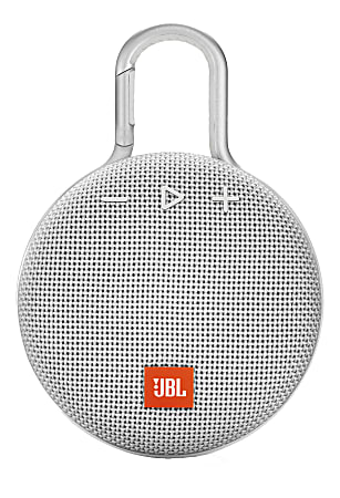 JBL Clip 3 Portable Bluetooth® Speaker, White, JBLCLIP3WHT