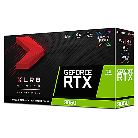 PNY GeForce® RTX™ 3050 8GB XLR8 Gaming REVEL EPIC-X RGB™ Dual-Fan Graphics Card