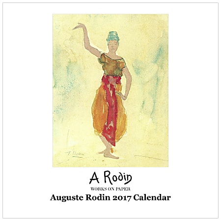 Retrospect Monthly Square Wall Calendar, 12 1/4" x 12", Rodin, January to December 2017