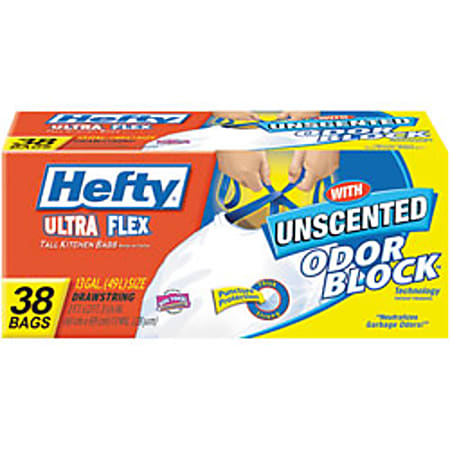 Hefty Ultra Strong Tall Kitchen Trash Bags Unscented (Pack of 20