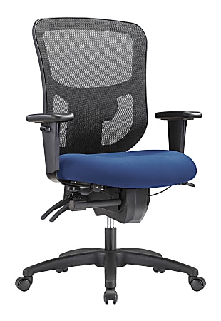 WorkPro® 9500XL Series Big & Tall Ergonomic Mesh/Premium Fabric Mid-Back Chair, Black/Royal Blue, BIFMA Compliant