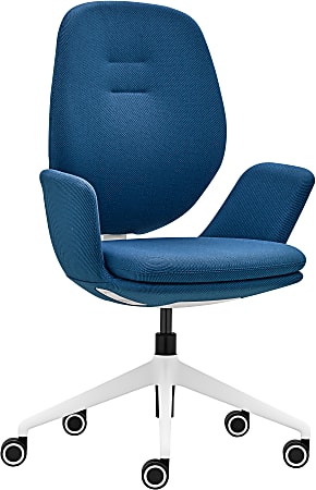 Raynor® Centrik Ergonomic Fabric Mid-Back Managerial Chair, White/Blue