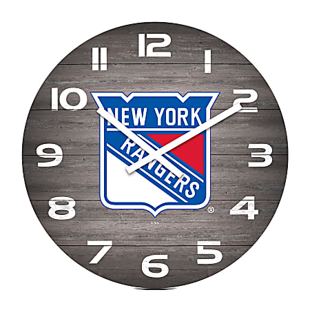 Imperial NHL Weathered Wall Clock, 16”, New York Rangers
