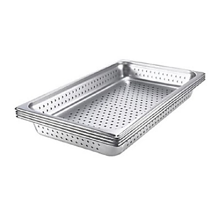 Hoffman Tech Browne 16-Gauge Stainless Steel Steam Table Pans, Full Size, Silver, Pack Of 12 Pans, 22116