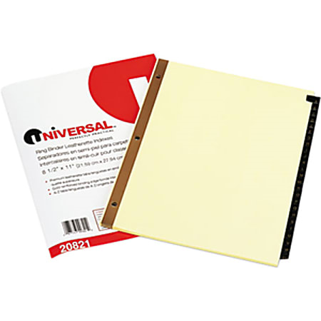 Universal Products Index Divider - 25 Printed Tab(s) - Character - A-Z - 8.5" Dividerx 11" Divider - Letter - 20821