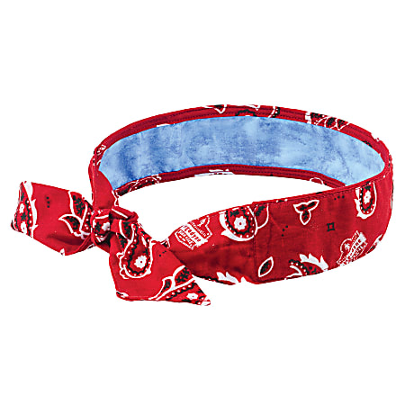 Ergodyne Chill-Its 6700CT Evaporative Cooling Tie Bandanas With Cooling Towel, Red Western, Pack Of 6 Bandanas