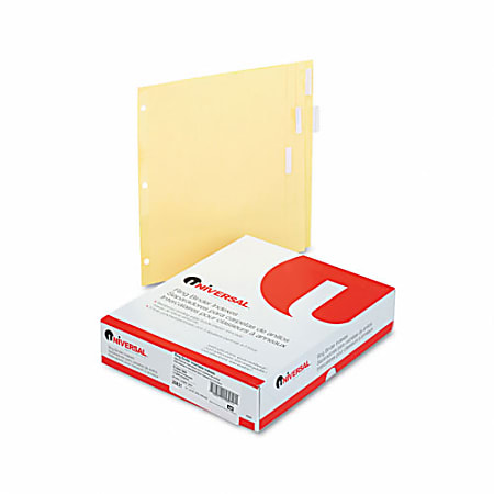 Universal 20831 Insertable Index Divider - Blank - 8.5" x 11" - 24 Set - Buff Divider - Clear Tab