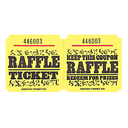 roll of 1000 Yellow Raffle Tickets 