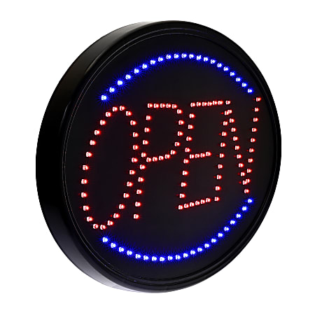 Alpine Industries LED Oval Open Signs 23 x 14 Black Pack Of 2