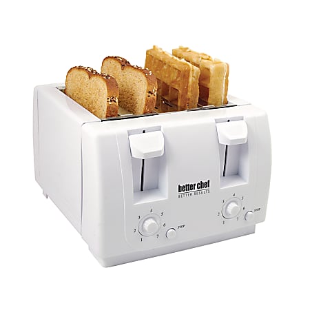 Better Chef 4-Slice Dual-Control Toaster, White