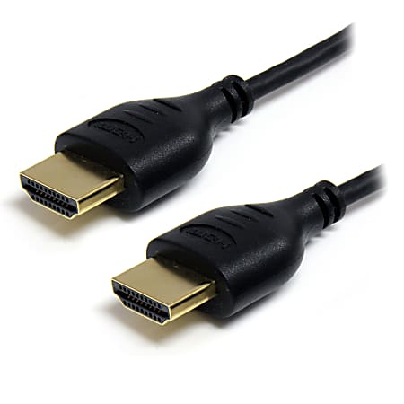StarTech.com Slim High-Speed HDMI Cable With Ethernet, 3', HDMIMM3HSS