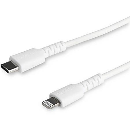 StarTech.com 1m/3.3ft USB C to Lightning Cable - MFi Certified - Heavy Duty Lightning Cable - White - Durable USB Charging Cable (RUSBCLTMM1MW)